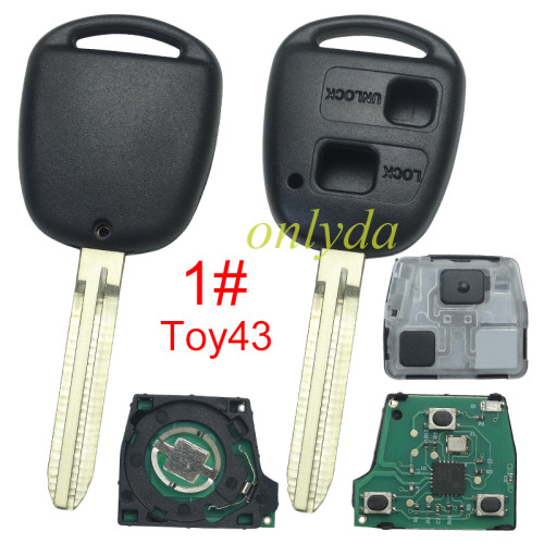 Toyota 2 button remote key  60010/60140/48040 315MHz USA Model FCC ID:HYQ1512V 1998-2002 LX470 2003 - 2008 LX470 2003 - 2009 GX470 1998-2002 Landcruiser.pls choose blade .(Without chip, if you need a chip, you need to buy it separately)