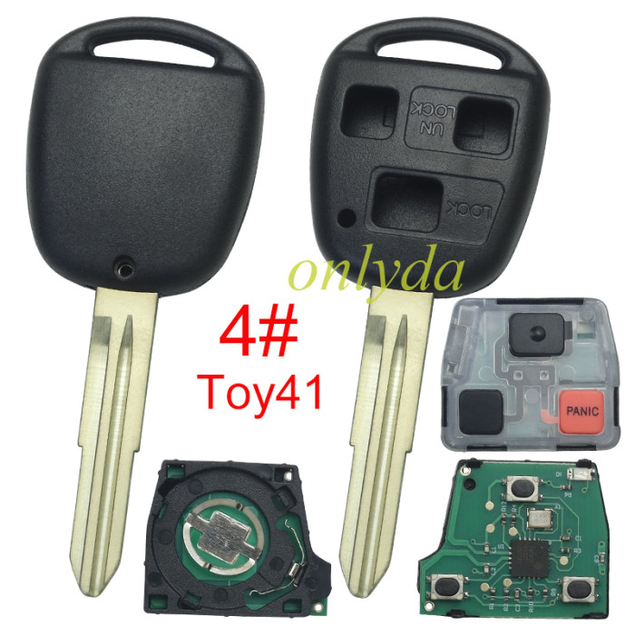 Toyota 3 button remote key  60010/60140/48040 315MHz USA Model FCC ID:HYQ1512V 1998-2002 LX470 2003 - 2008 LX470 2003 - 2009 GX470 1998-2002 Landcruiser.pls choose blade .(Without chip, if you need a chip, you need to buy it separately)
