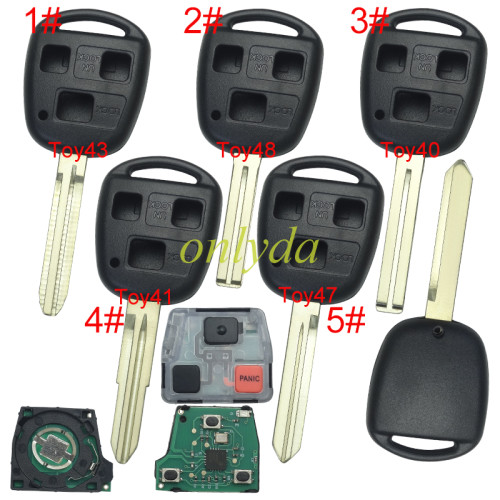 For Toyota 3 button remote key  60010/60140/48040 314.4MHz USA Model FCC ID:HYQ1512V 1998-2002 LX470 2003 - 2008 LX470 2003 - 2009 GX470 1998-2002 Landcruiser.pls choose blade .(Without chip, if you need a chip, you need to buy it separately)