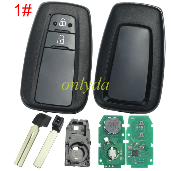 For Toyota Corolla 2019-2021 Remote smart key ,4A chip, 315mhz/434mhz PN:8990H-12010 231451-2000 FCCID:  HYQ14FBN   , pls choose frequency and button