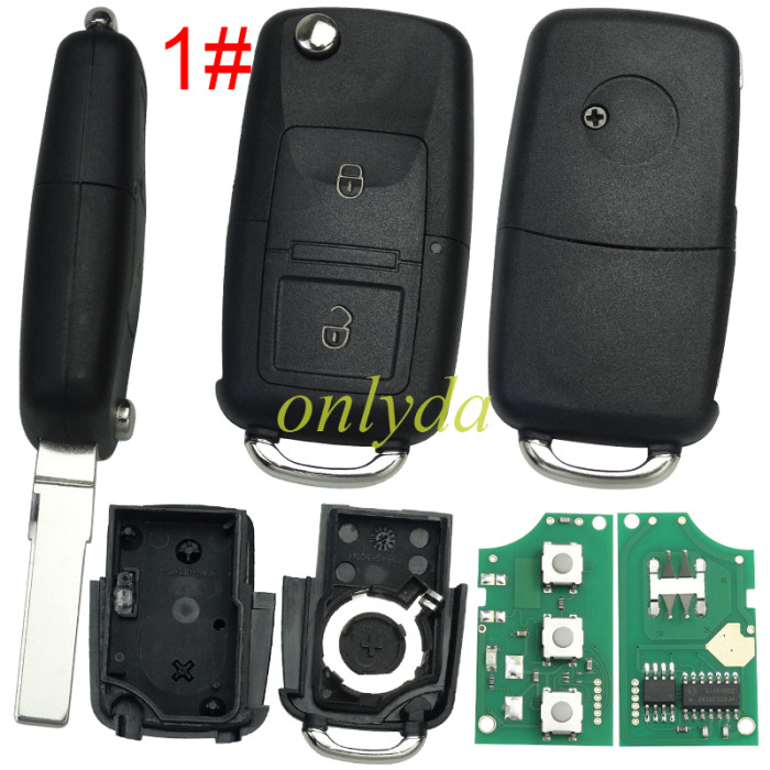 For VW remote control Flip Key for Volkswagen Crafter 2006-2016 2E0959753A 434mhz with ID 48 CHIP PN: 2E0 959 753 A, pls choose button