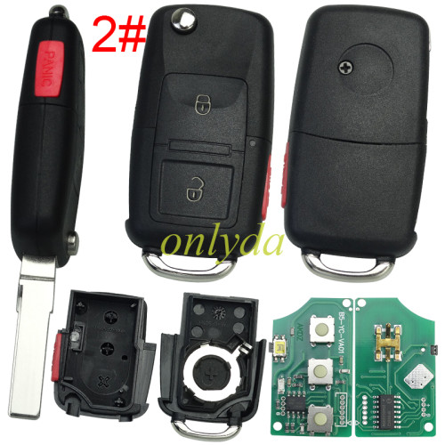 For VW remote control 315MHZ with ID48 chip，1J0 959 753 AM /J0 959 753 DC  pls choose button