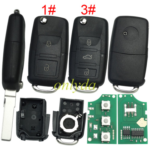 For VW remote control Flip Key for Volkswagen Crafter 2006-2016 2E0959753A 434mhz with ID 48 CHIP PN: 2E0 959 753 A, pls choose button