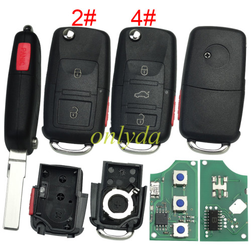 For VW remote control 1J0 959 753 T with 315mhz ,with ID48 chip, pls choose button