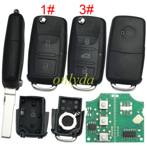 For VW remote key FCC ID:1J0 959 753 AH with ID48 chip-434mhz ， pls choose button