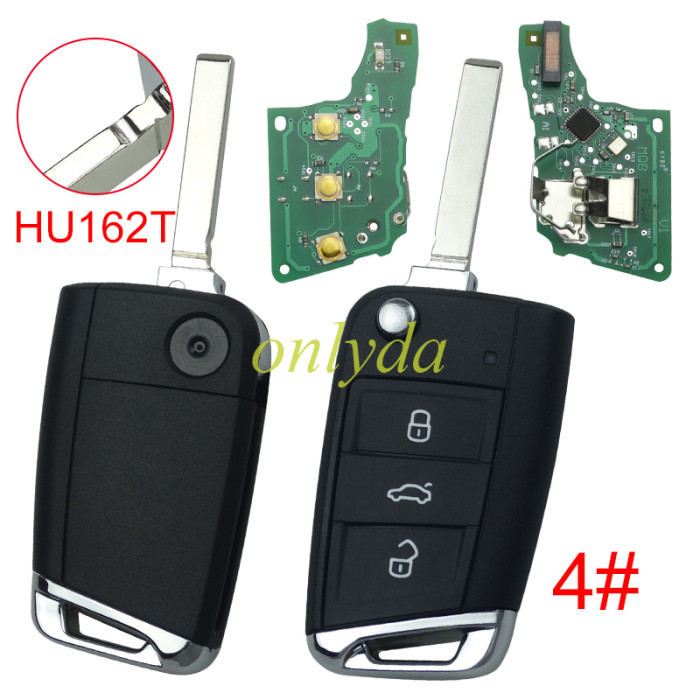 KYDZ Brand VW  MQB platform 3 button remote key  with ID48 chip-434mhz , used for T-Cross, Magotan, sagitar ect.KYDZ, pls choose blade
