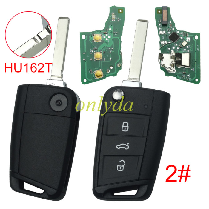 KYDZ Brand VW  MQB platform 3 button remote key  with ID48 chip-434mhz , used for T-Cross, Magotan, sagitar ect.KYDZ, pls choose blade