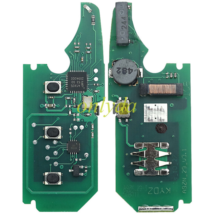 For VW Touareg Phaeton 2002+ Keyless Go remote Flip Key ， with 46 chip ,  Frequency:315mhz/433MHz /Transponder: 7942/7944/HITAG 2 / Blade signature:HU66 / Immobiliser System:KESSY / Part No: 3D0959753AK/AA/AM ,pls choose button and frequency