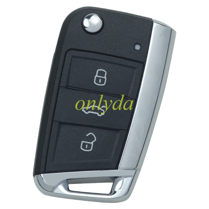 KYDZ Brand VW  MQB platform 3 button flip remote key  with ID48 chip-434mhz , used for T-Cross, Magotan, sagitar ect.KYDZ, pls choose blade