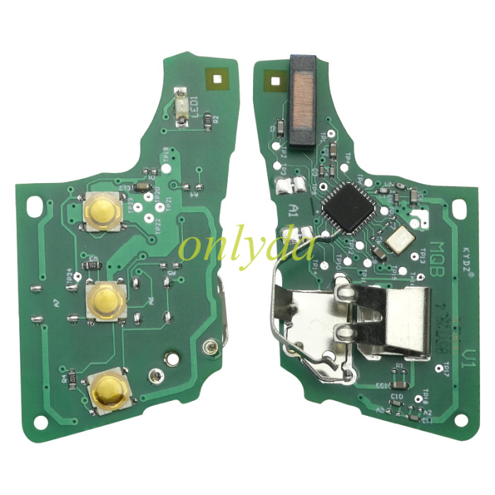 KYDZ Brand VW  MQB platform 3 button flip remote key  with ID48 chip-434mhz , used for T-Cross, Magotan, sagitar ect.KYDZ, pls choose blade