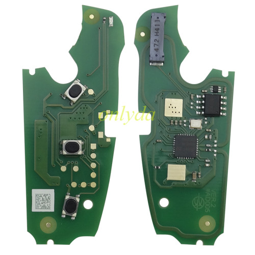 VVDI Brand Audi A6L Q7 3 button remote key with 8E chip 315mhz & 434mhz changeable FSK 4F0837220M without handsfree system 2005-2011 ， pls choose frequency