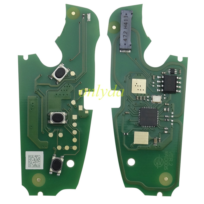 VVDI Brand Audi A6L Q7 3 button remote key with 8E chip 315mhz & 434mhz changeable FSK 4F0837220M without handsfree system 2005-2011 ， pls choose frequency