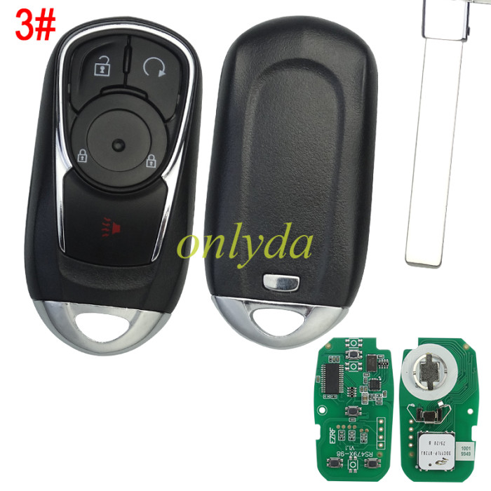 For Buick Keyless Smart  remote key with 7952E HITAG2 46chip- 314.9mhz/433mhz  ASK model FCC ID: HYQ4AA FOR Buick Encore 2017-2020 PN: 13506665， pls choose frequency and button