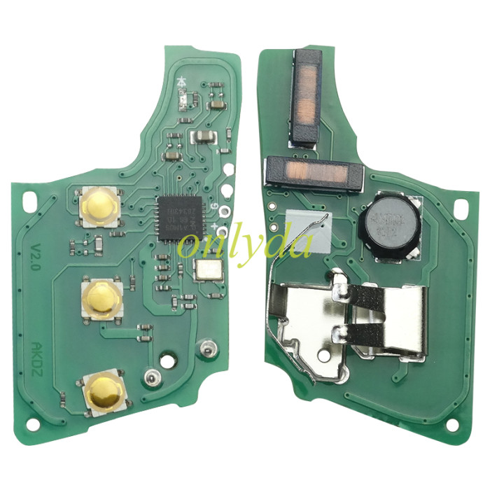 For VW  MQB platform 3 button Keyless flip remote key  with AES ID48 chip-434mhz, used for T-Cross,  ect, pls choose blade and button