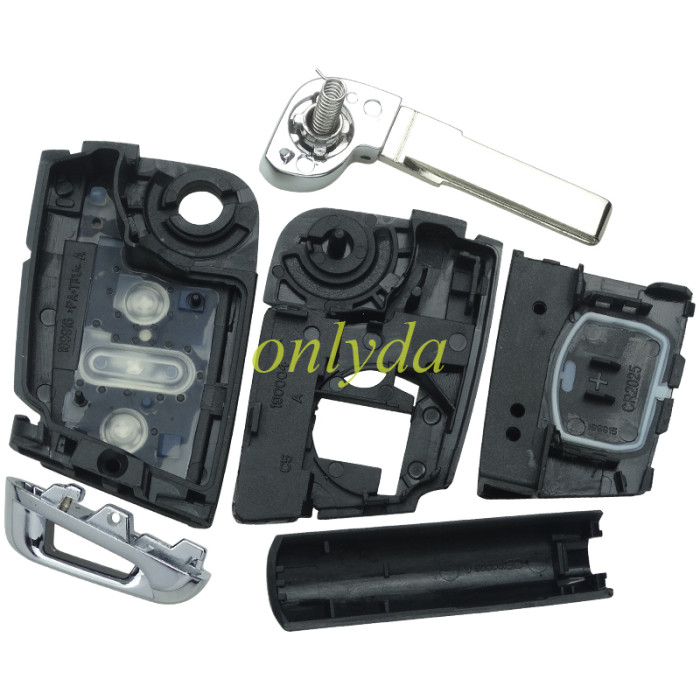 For VW  MQB platform 3 button Keyless flip remote key  with AES ID48 chip-434mhz, used for T-Cross,  ect, pls choose blade and button