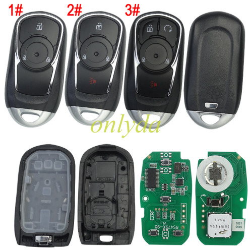 For Buick Keyless Smart  remote key with 7952E HITAG2 46chip- 314.9mhz/433mhz  ASK model FCC ID: HYQ4AA FOR Buick Encore 2017-2020 PN: 13506665， pls choose frequency and button