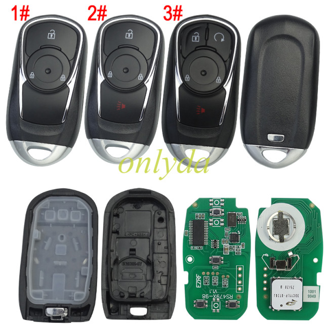 For Buick Keyless Smart  remote key with 7952E HITAG2 46chip- 314.9mhz/433mhz  ASK model FCC ID: HYQ4AA FOR Buick Encore 2017-2020 PN: 13506665， pls choose frequency and button
