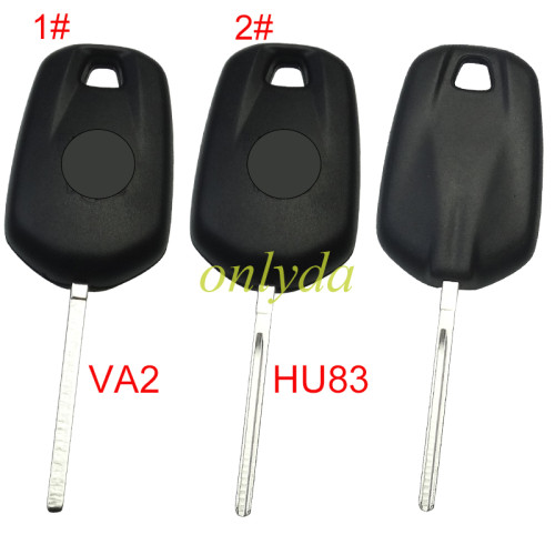 For Peugoet transponder key blank with printed badge, HU83/VA2 blade(can put TPX long chip）, pls choose blade