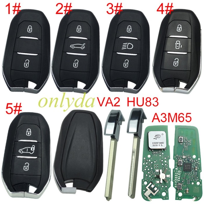 Brand New original Peugeot  remote key  434MHZ with NCF29AxM 4A  IM3Axxxx chip PCB A3M65 , pls choose button