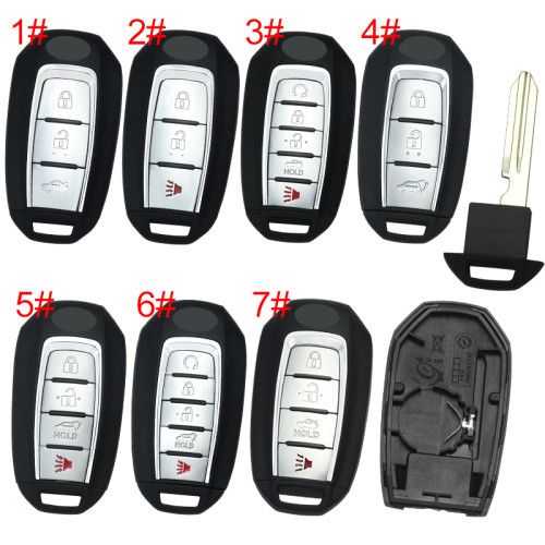 For infiniti  remote key blank,with badge , pls choose button