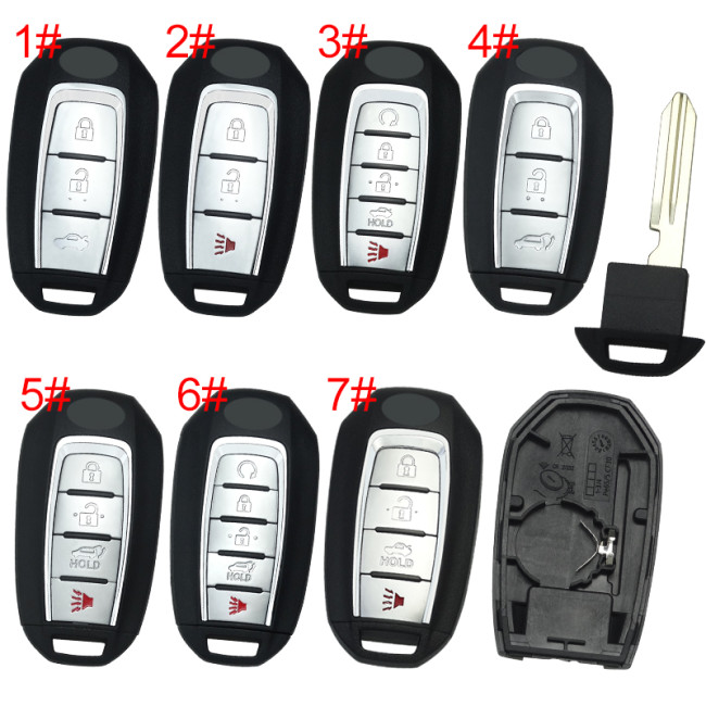 For infiniti  remote key blank,with badge , pls choose button