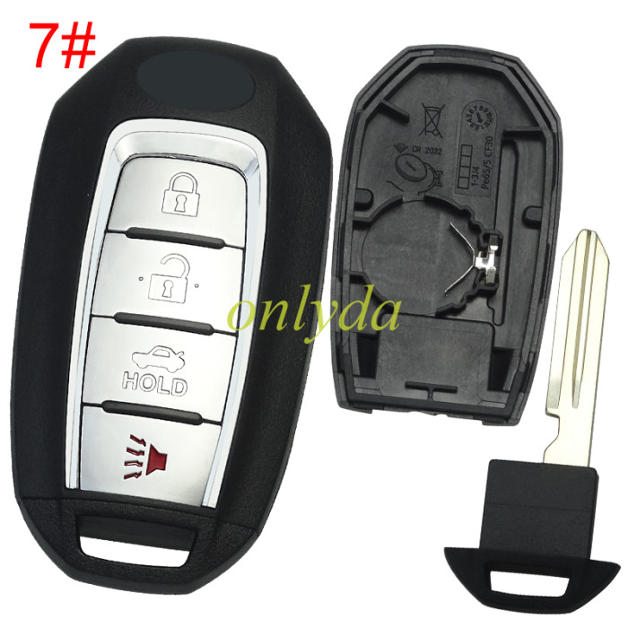 For infiniti  remote key blank,with badge , pls choose button