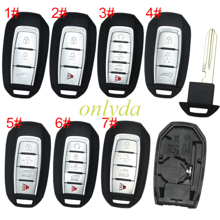 For infinite remote key blank without badge, pls choose button model