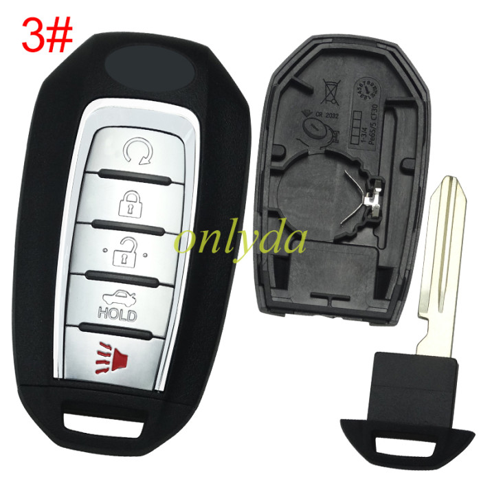 For infiniti  remote key blank,with badge , pls choose button