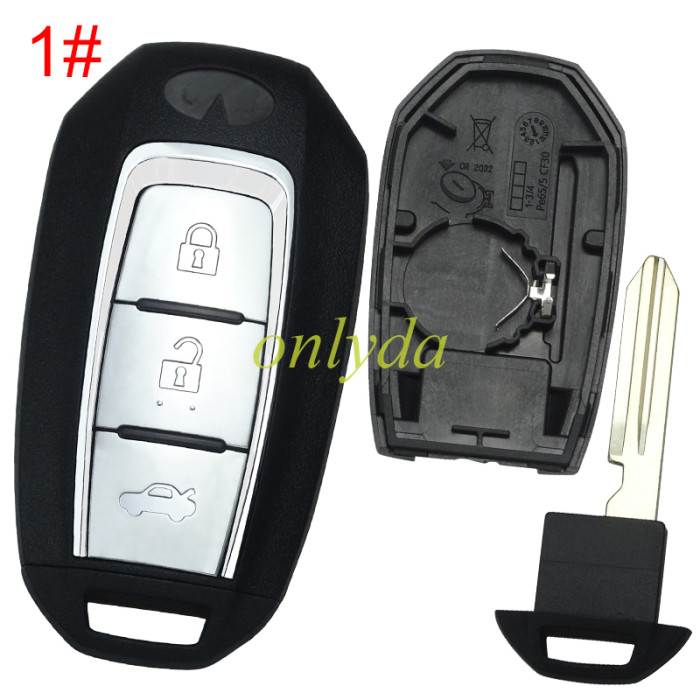 For infiniti  remote key blank,with badge , pls choose button