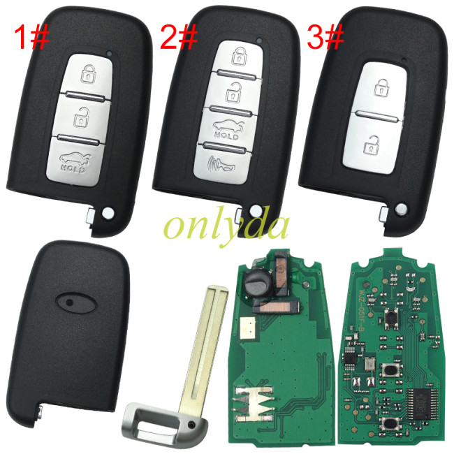 For Hyundai  Keyless remote key  434mhz with PCF7952A， pls choose button