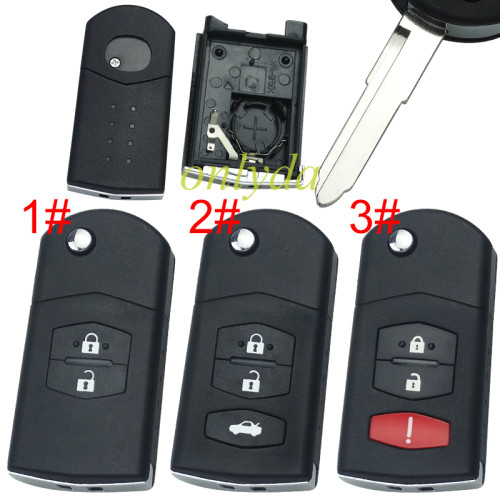 For mazda  remote key shell with blade ,with badge  , pls choose button model