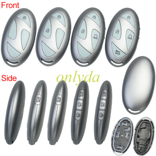 For Hyundai  remote key shell with light blue color button and  without  badge ， pls choose button
