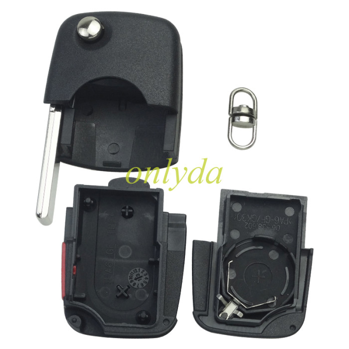 For VW  remote key blank with Large battery Clamp with badge,  (the key head connect face is round)， pls choose button model