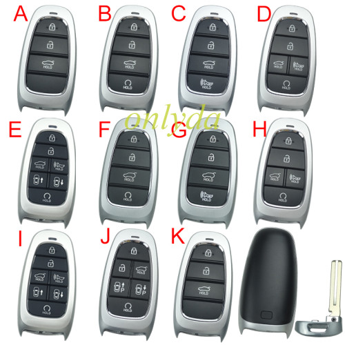 For Hyundai remote key blank without logo , please choose button