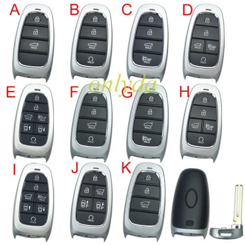 For Hyundai remote key blank with badge , please choose button