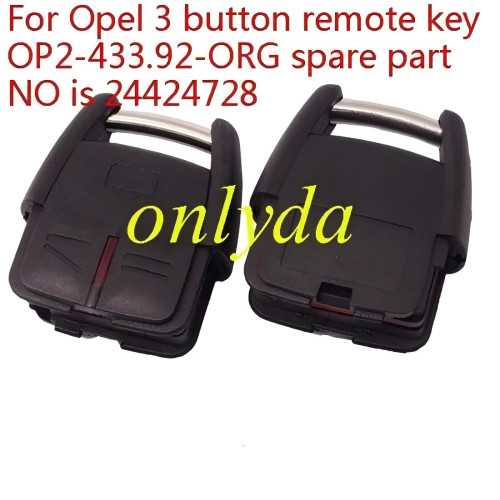 For Opel 3 button remote key without Chip  OP2-433.92-ORG  for Opel Vauxhall Astra Zafira Omega Vectra -24424728