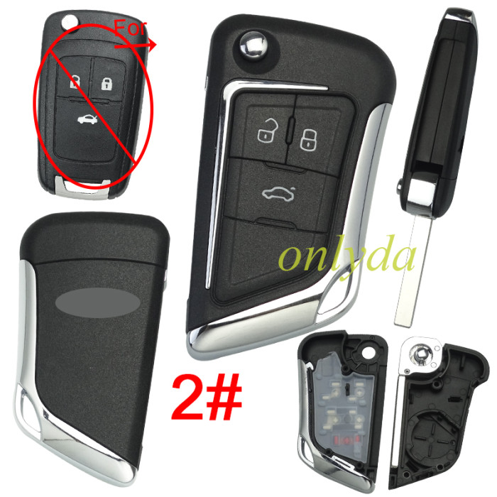 For Chevrolet  modified remote key  shell with cross badge place ,please choose button
