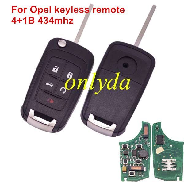 For Chevrolet Keyless 4+1 button remote key with 434mhz/315mhz Switchable frequency with  7952 chip