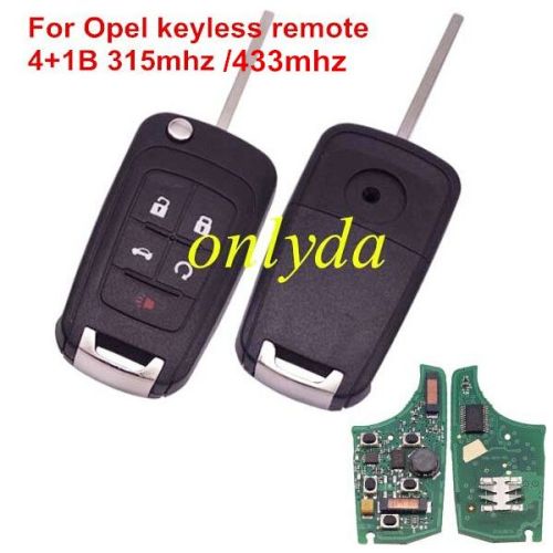 For Buick Keyless 4+1 button remote key key with 315MHZ/ 433MHZ Switchable frequency with 7952chip