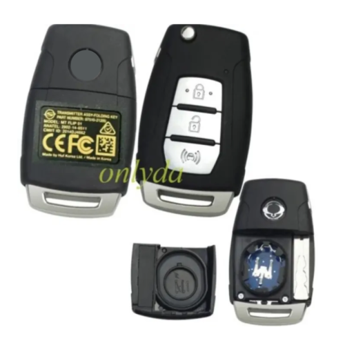 ORIGINAL Key for SsangYong Genuine  3 Button Flip Key Fob with 433MHZ    PN:87510-21200 Model:MT FLIP 01 Anatel:2902-14-6511 CMIIT ID :2014DJ4662 blade cutted 17637135