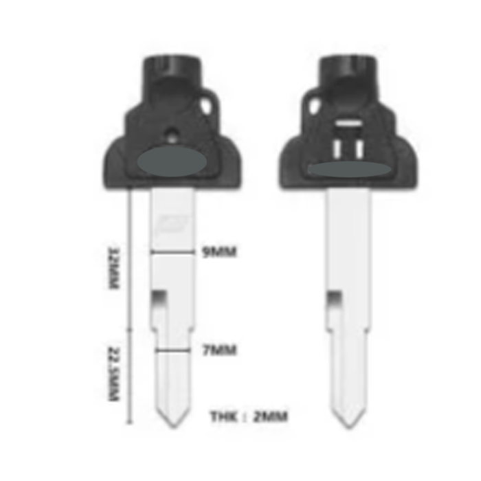 For KYMCO motorcycle key  shell with right cut blade with badge