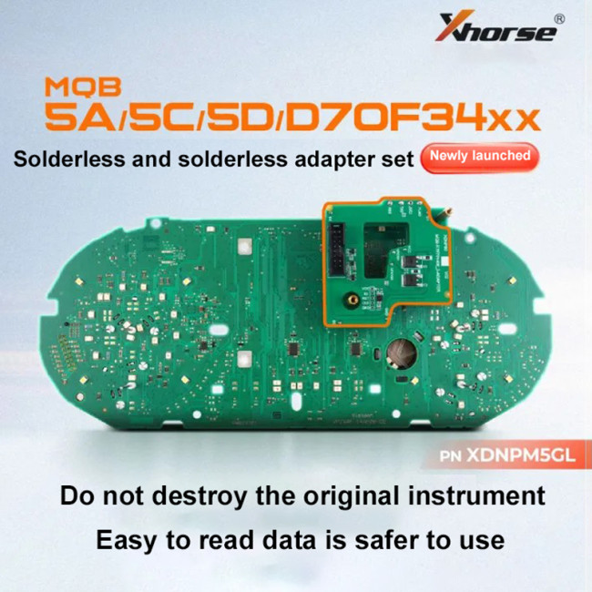 XDNPM5GL  Xhorse MQB 5A/5C/5D/D70F34xx No-disassembly and No-soldering Adapter 13pcs Set, Work With Key Tool Plus Pad And Multi Prog