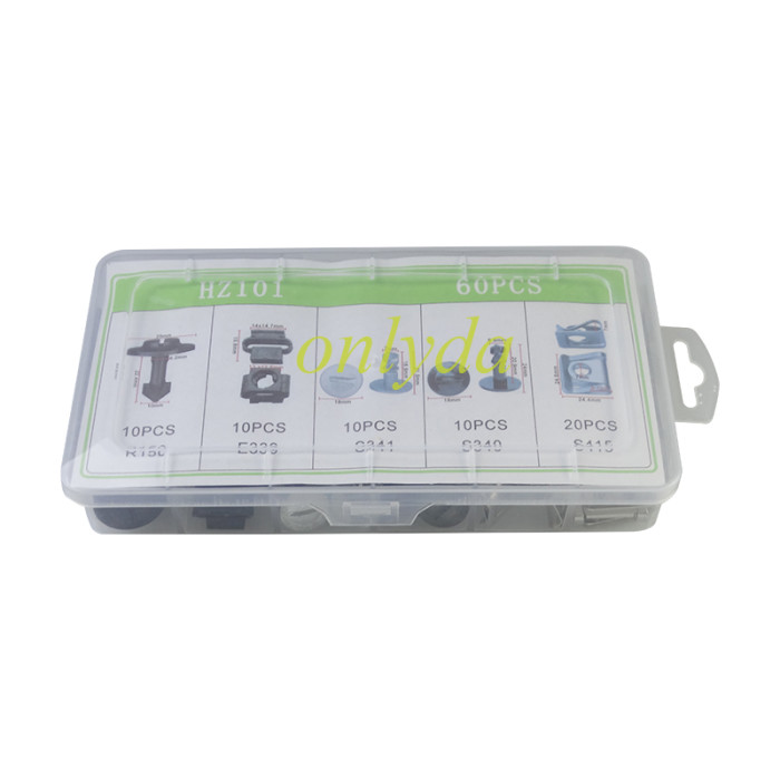 HZ101 Automotive repair clips and fasteners Package (R150 10pcs ,E339 10pcs ,S341 10pcs,S340 10pcs, S415 20pcs)