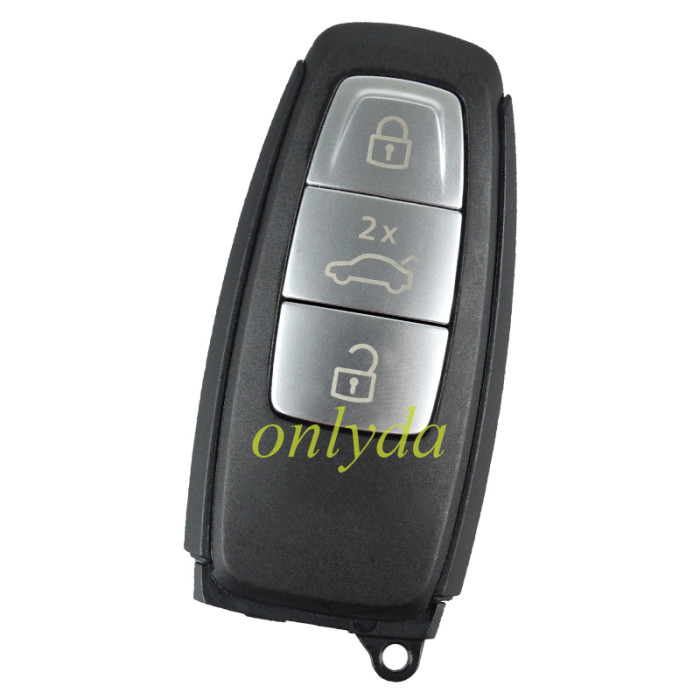Uninitialized original Audi 3 button remote key with 434mhz FSK model  for 2017 Audi A8， trunk X2   MLB audi with 5M CHIP IDE:FF  key status：unlocked Initial key： Uninitialized 4N0 959 754 BH  changeable ID