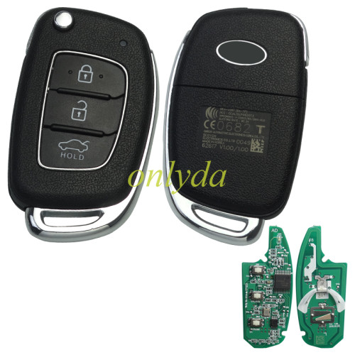 OEM Hyundai I10 2016-2018 Flip Remote Key With 3 Buttons  95430-B4400 433MHz  FCC ID OKA-420T HITAG3 PCF7938XA ID47