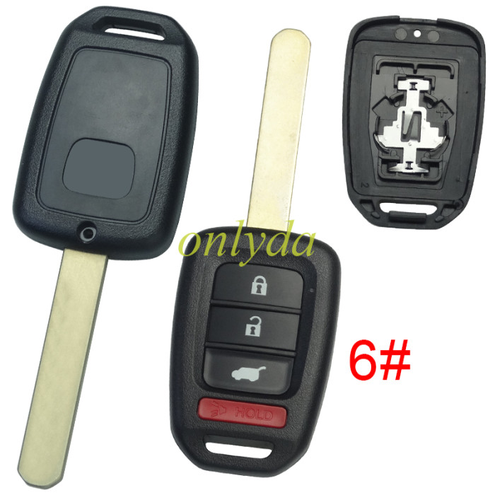 For Honda remote key blank 【with badge 】, pls choose button