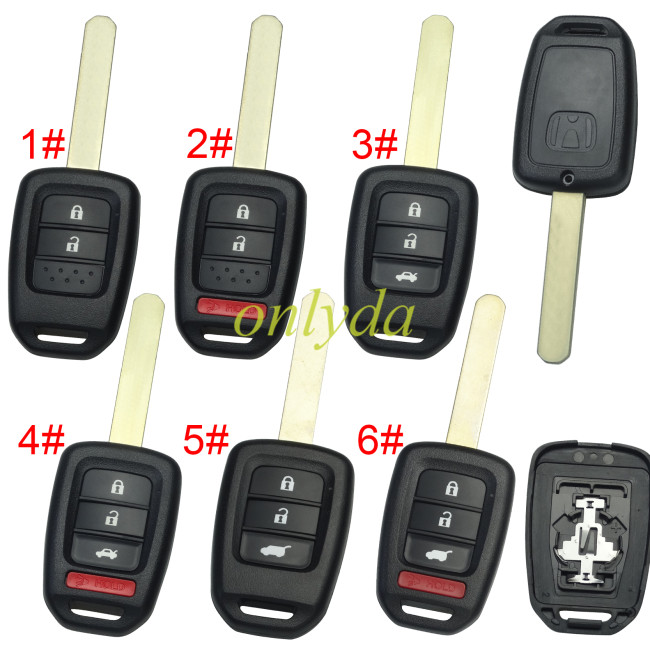 For Honda remote key blank 【with badge 】, pls choose button