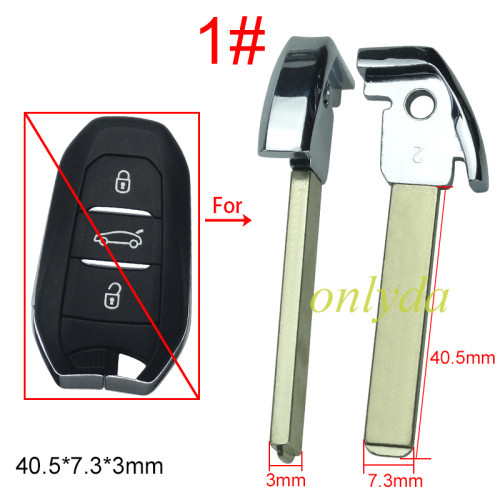 For Peugeot emergency blade 1#VA2, 2#HU83, 3#HU100