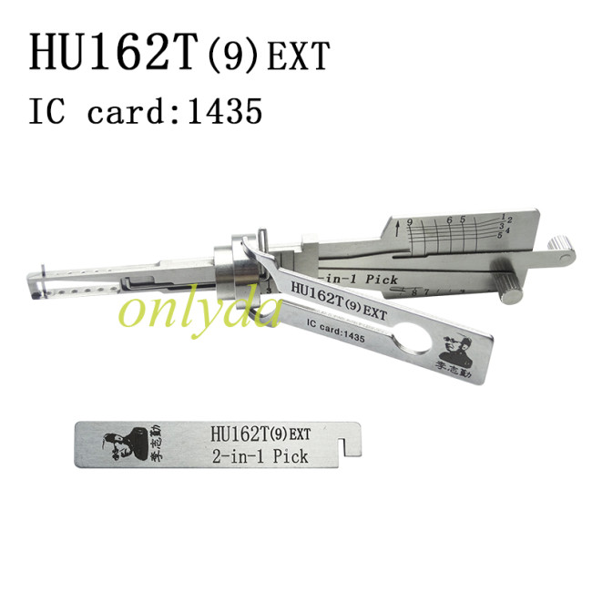 Lishi Audi HU162T (9) EXT IC card:1435  2 In 1 lock pick and decoder