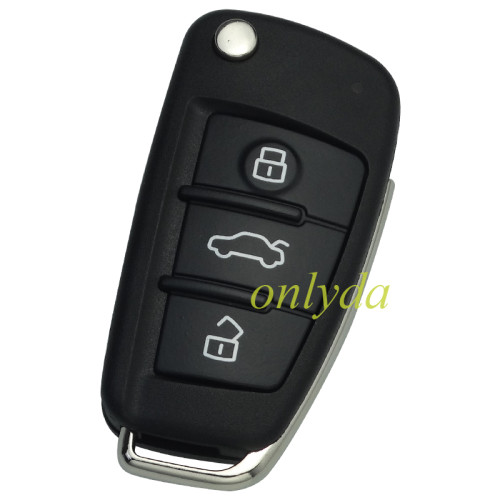 For Audi  3 button  Remote key Blank for A4 A6 Q7  with HU162T blade without badge